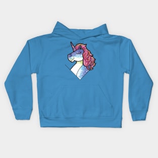 Rainbow Cute Blue Magical Unicorn - Funny Dabbing Unicorns Kids Hoodie